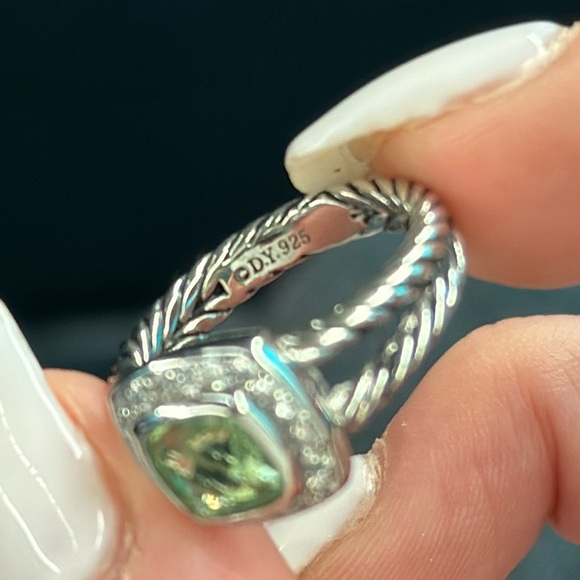 DY Petite Albion Ring with Prasiolite & Diamonds - Picture 5 of 16
